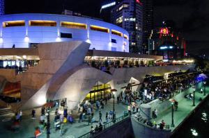 Hamer Hall and promenade at night