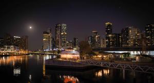 Night panorama at South Wharf (looking east)