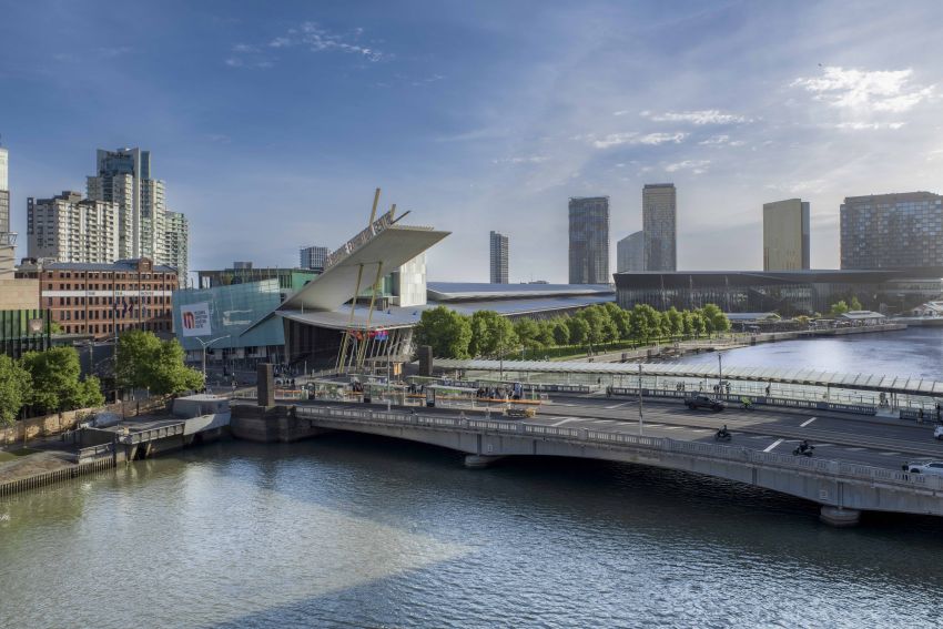Exterior of MCEC, South Wharf
