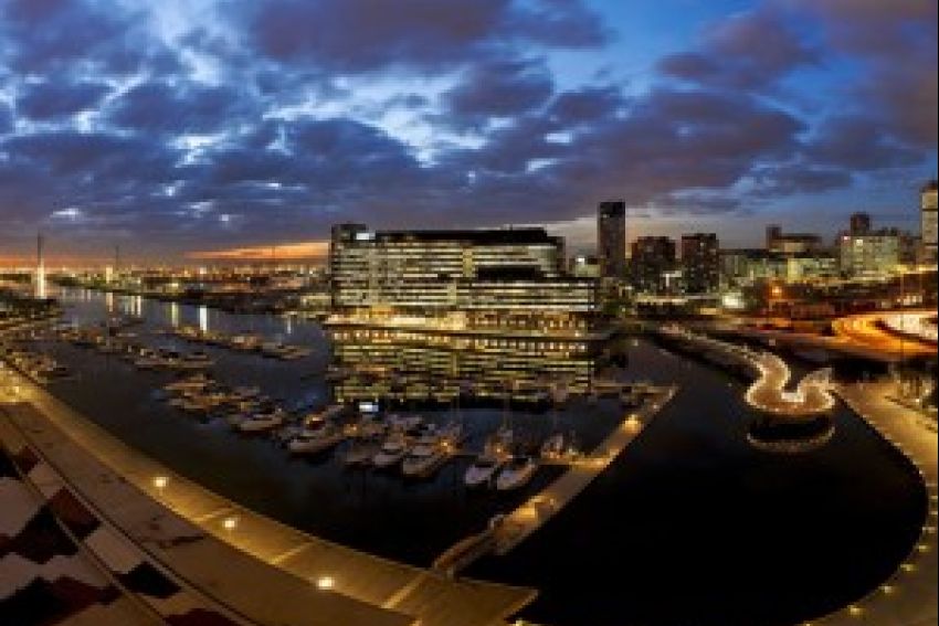 Aerial view of Yarra's Edge Marina