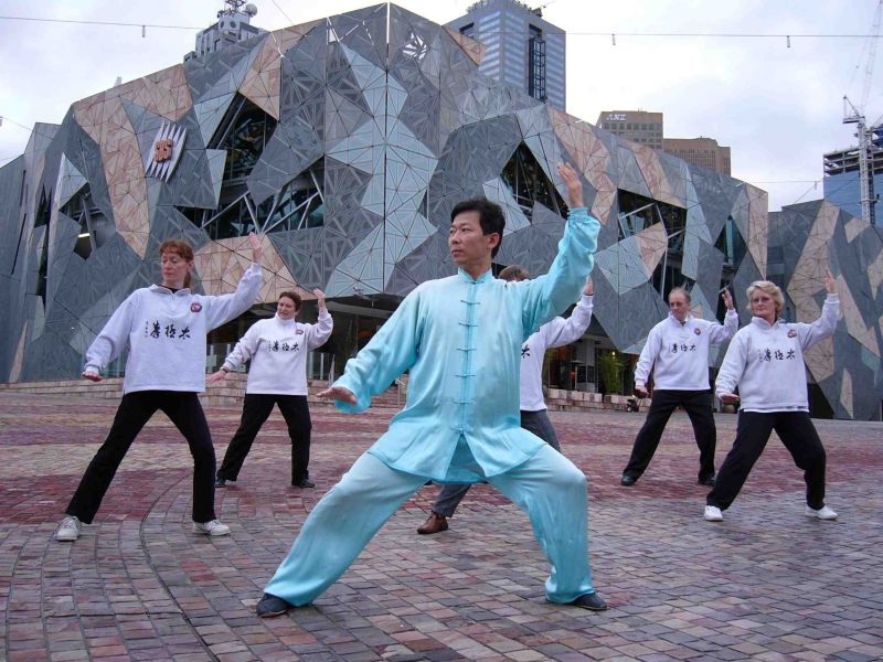 Weekly public tai-chi at Melbourne's Federation Square